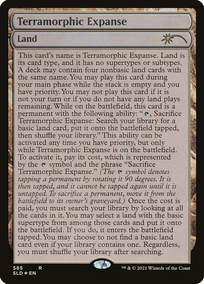 Terramorphic Expanse Full Text Lands 585 (Secret Lair Drop Series)  - Foil | Good Games Adelaide SA