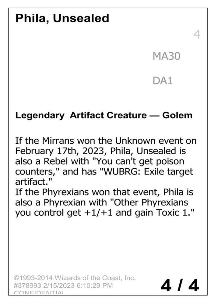 Phila Unsealed  (Un-Known Event Playtest Cards)  | Good Games Adelaide SA