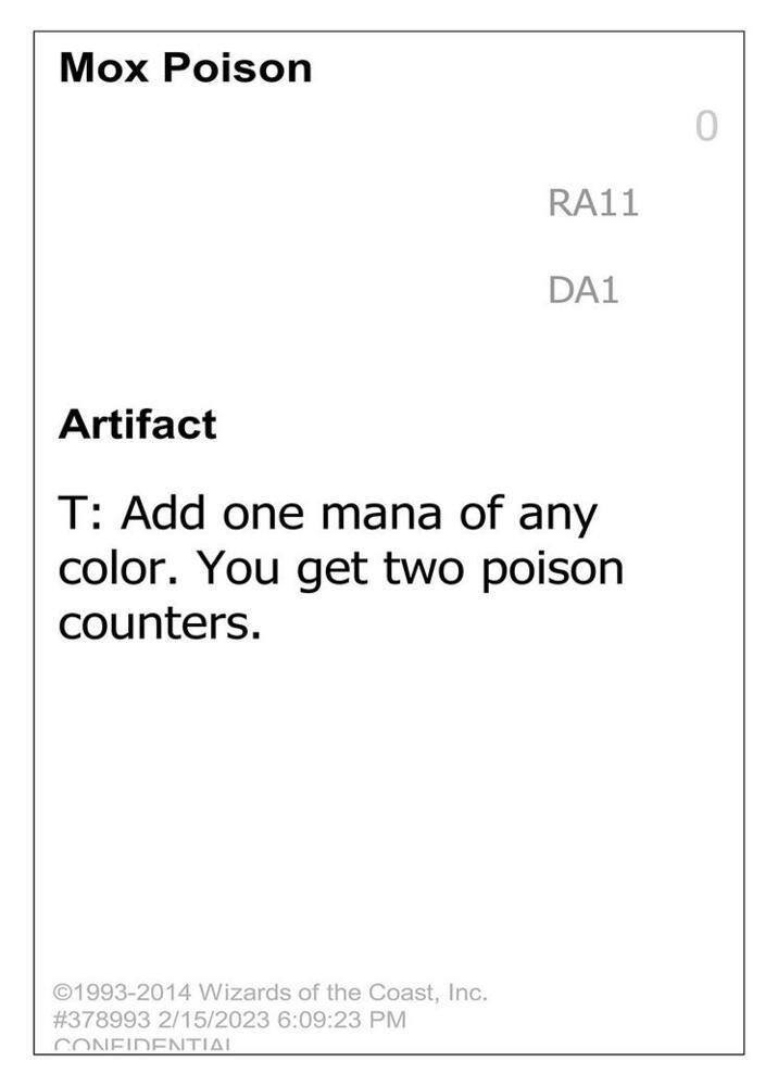 Mox Poison  (Un-Known Event Playtest Cards)  | Good Games Adelaide SA