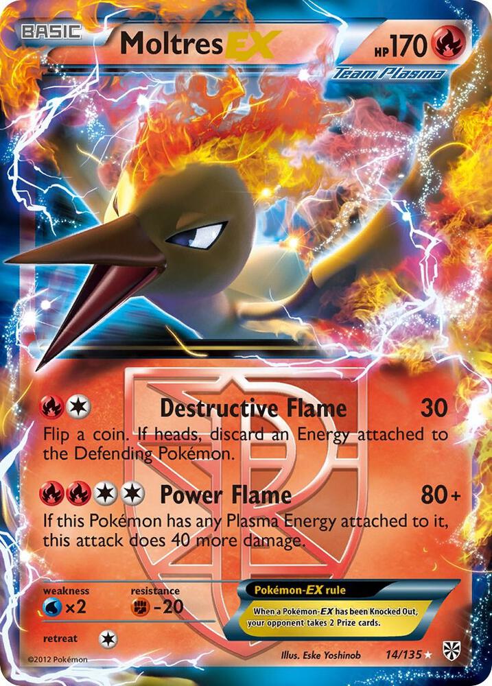Moltres EX Team Plasma 14/135 (Plasma Storm)  - Holofoil | Good Games Adelaide SA
