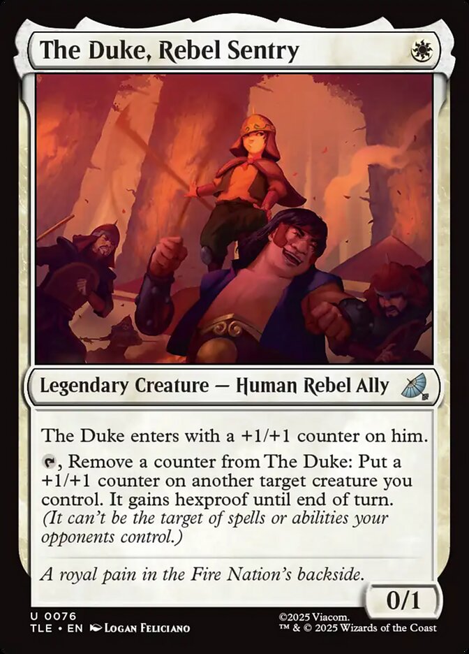 The Duke, Rebel Sentry 76 (Avatar: The Last Airbender: Eternal-Legal)  | Good Games Adelaide SA