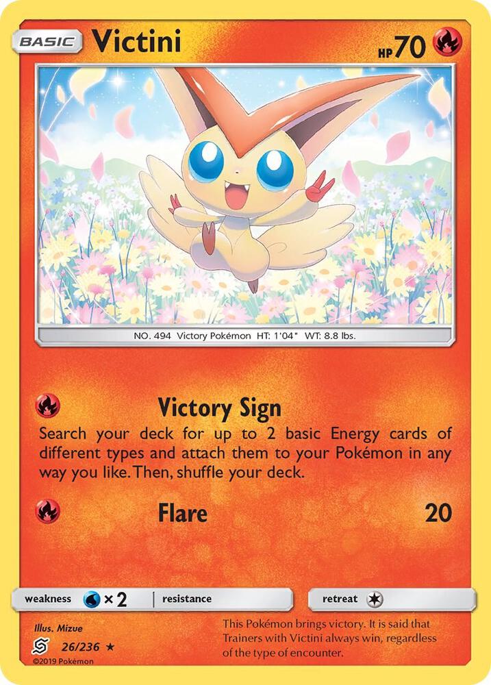 Victini 26/236 (SM - Unified Minds)  - Holofoil | Good Games Adelaide SA