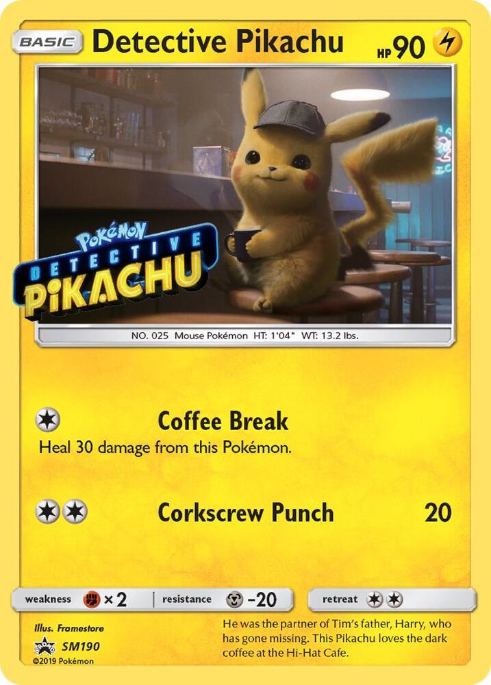 Detective Pikachu SM190 Stamped SM190 (SM Promos)  - Holofoil | Good Games Adelaide SA