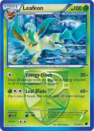 Leafeon 11 116 BW Plasma Freeze 011/116 (Deck Exclusives)  - Holofoil | Good Games Adelaide SA