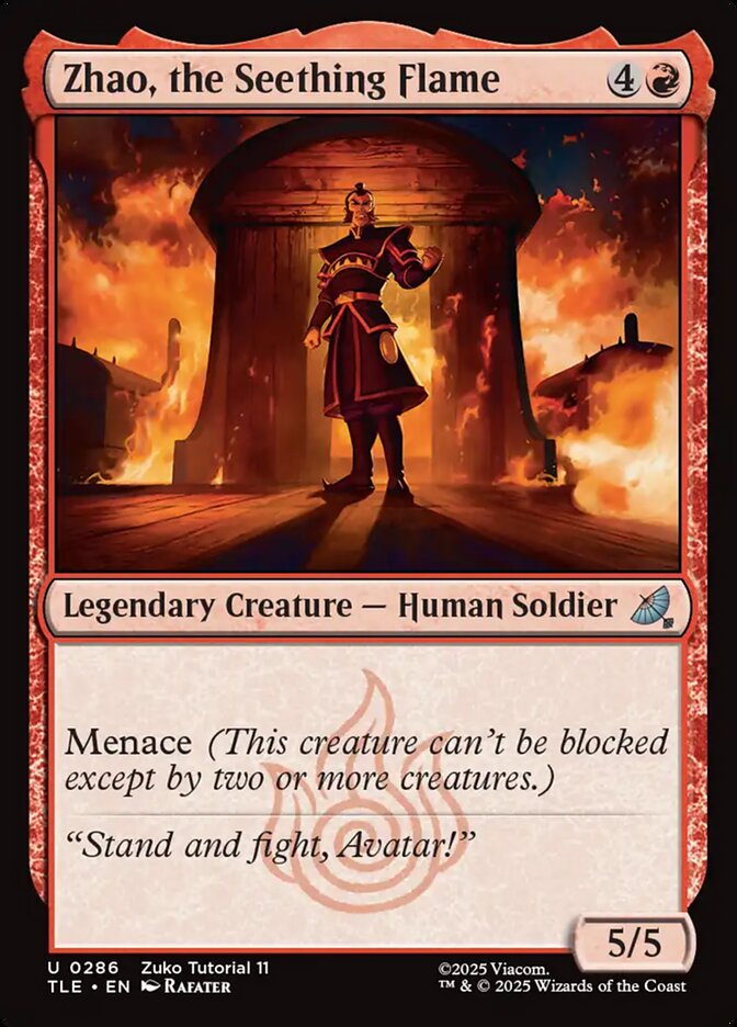 Zhao, the Seething Flame 286 (Avatar: The Last Airbender: Eternal-Legal)  | Good Games Adelaide SA