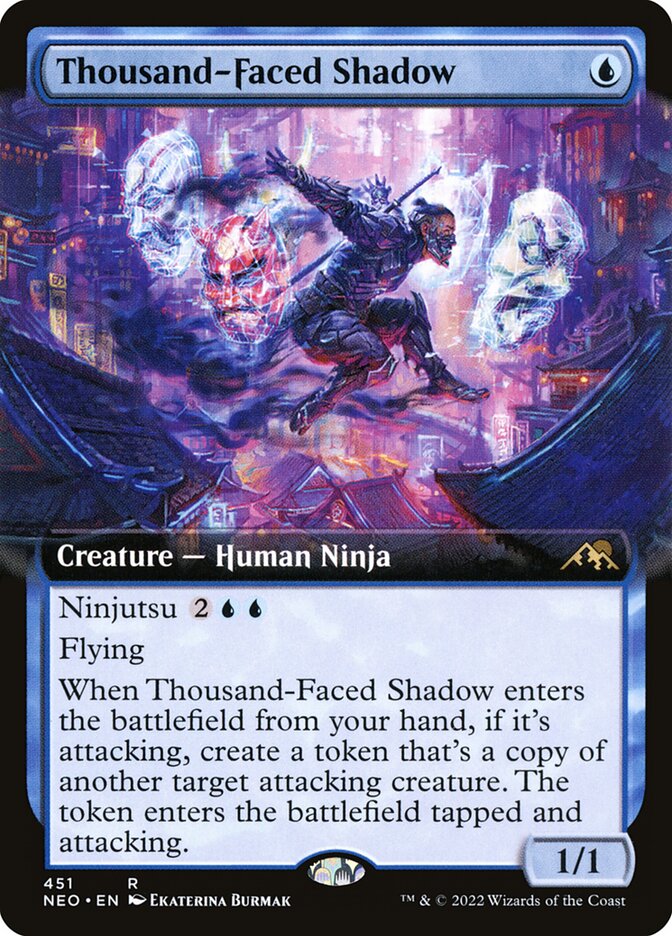 Thousand-Faced Shadow 451 (Kamigawa: Neon Dynasty)  - Extended Art Foil | Good Games Adelaide SA