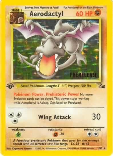 Aerodactyl Prerelease 01/62 (WoTC Promo)  - 1st Edition Holofoil | Good Games Adelaide SA