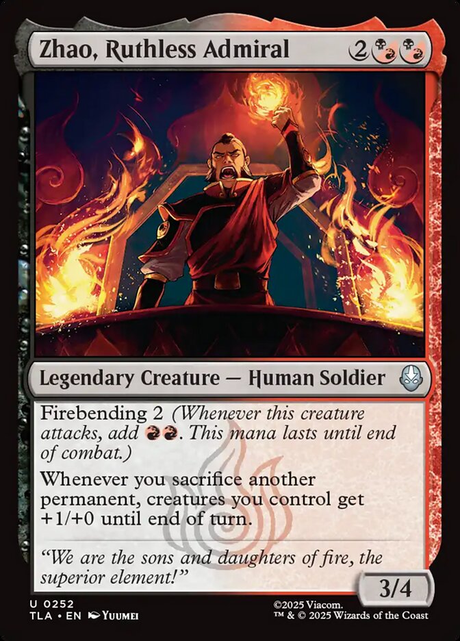 Zhao, Ruthless Admiral 252 (Avatar: The Last Airbender)  - Foil | Good Games Adelaide SA