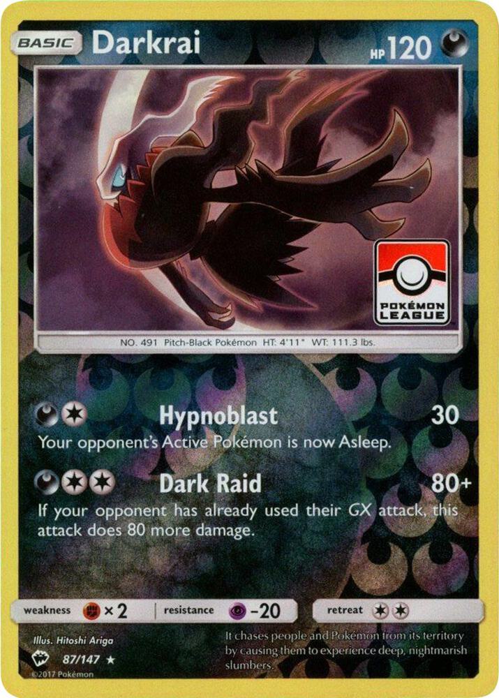 Darkrai 87 147 Pokemon League 087/147 (League & Championship Cards)  - Reverse Holofoil | Good Games Adelaide SA