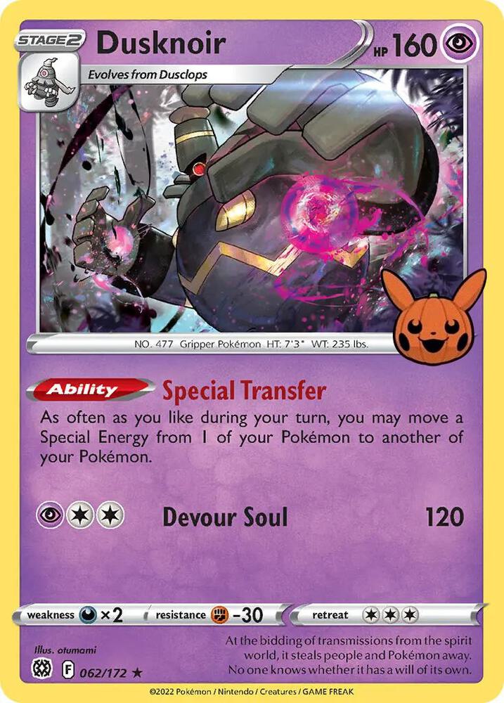 Dusknoir 062/172 (Trick or Trade BOOster Bundle)  - Holofoil | Good Games Adelaide SA