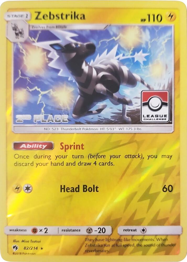 Zebstrika 82 214 League Challenge 2nd Place 082/214 (League & Championship Cards)  - Reverse Holofoil | Good Games Adelaide SA