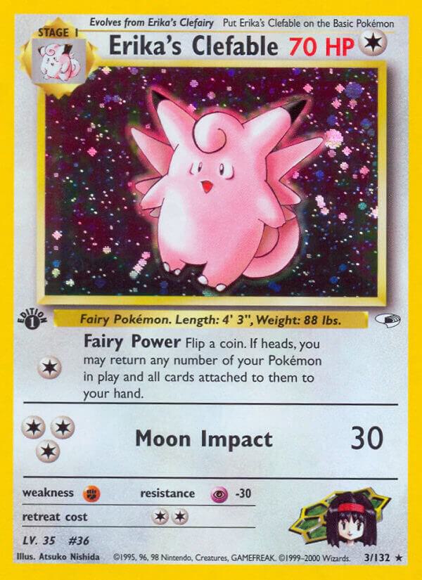 Erikas Clefable 003/132 (Gym Heroes)  - 1st Edition Holofoil | Good Games Adelaide SA