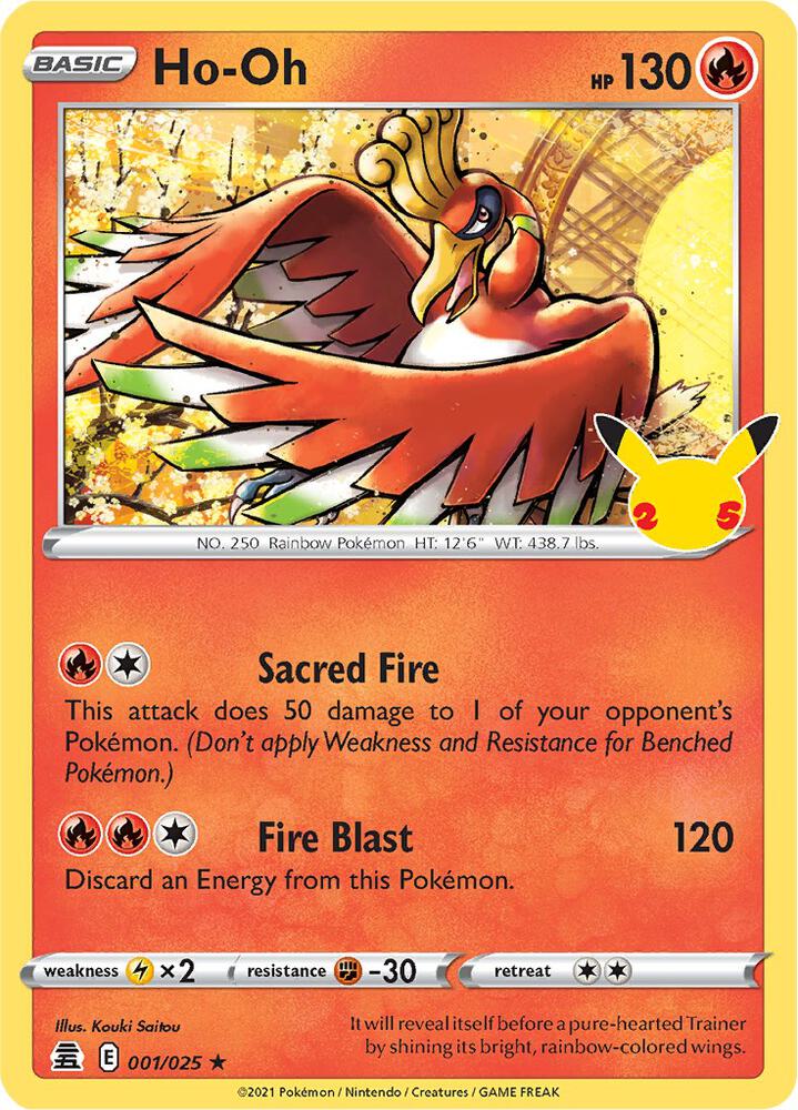 Ho Oh 001/025 (Celebrations)  - Holofoil | Good Games Adelaide SA