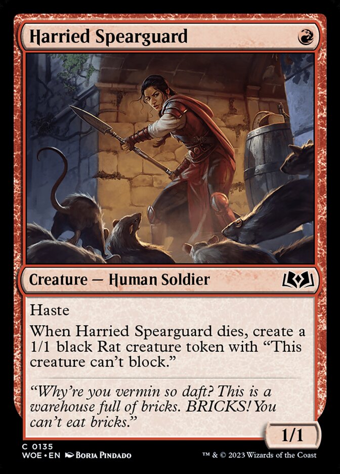 Harried Spearguard 135 (Wilds of Eldraine)  - Foil | Good Games Adelaide SA