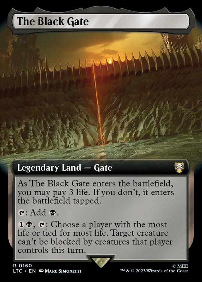 The Black Gate 160 (Commander: The Lord of the Rings: Tales of Middle-earth)  - Extended Art | Good Games Adelaide SA