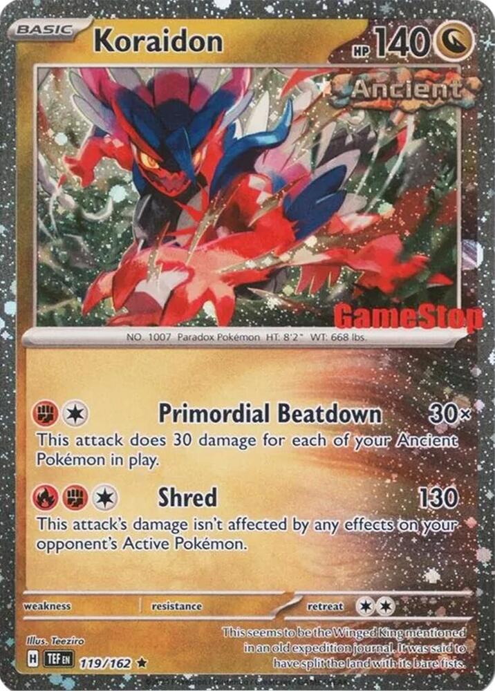 Koraidon Gamestop Promo 119/162 (Miscellaneous Cards & Products)  - Reverse Holofoil | Good Games Adelaide SA