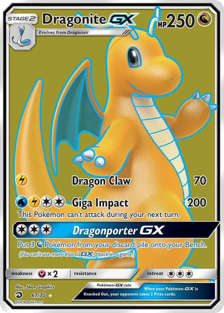 Dragonite GX Full Art 67/70 (Dragon Majesty)  - Holofoil | Good Games Adelaide SA