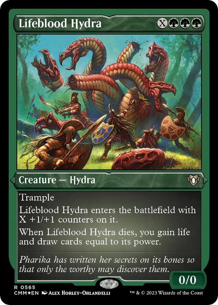Lifeblood Hydra Foil Etched 565 (Commander Masters)  - Foil | Good Games Adelaide SA