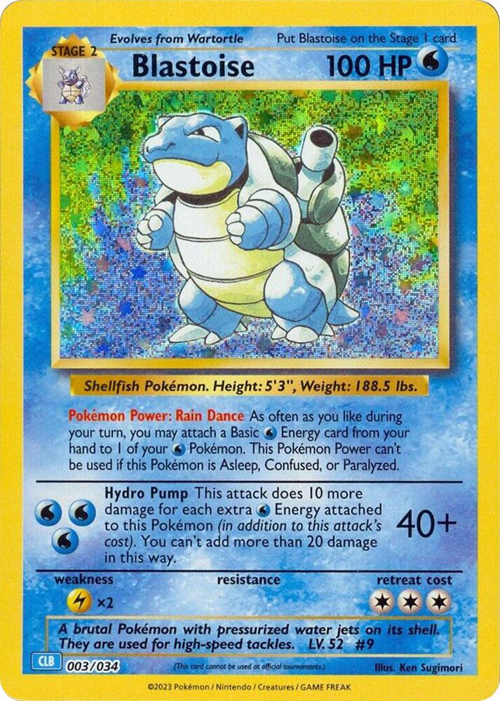 Blastoise 003/034 (Trading Card Game Classic)  - Holofoil | Good Games Adelaide SA