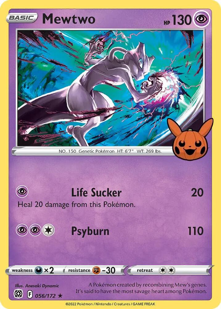 Mewtwo 056/172 (Trick or Trade BOOster Bundle)  - Holofoil | Good Games Adelaide SA