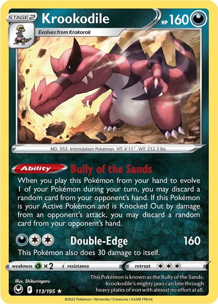 Krookodile 113/195 (SWSH12: Silver Tempest)  - Holofoil | Good Games Adelaide SA