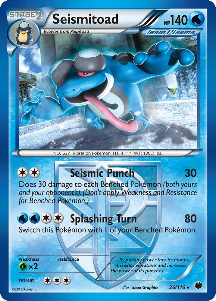 Seismitoad Team Plasma 26/116 (Plasma Freeze)  - Reverse Holofoil | Good Games Adelaide SA