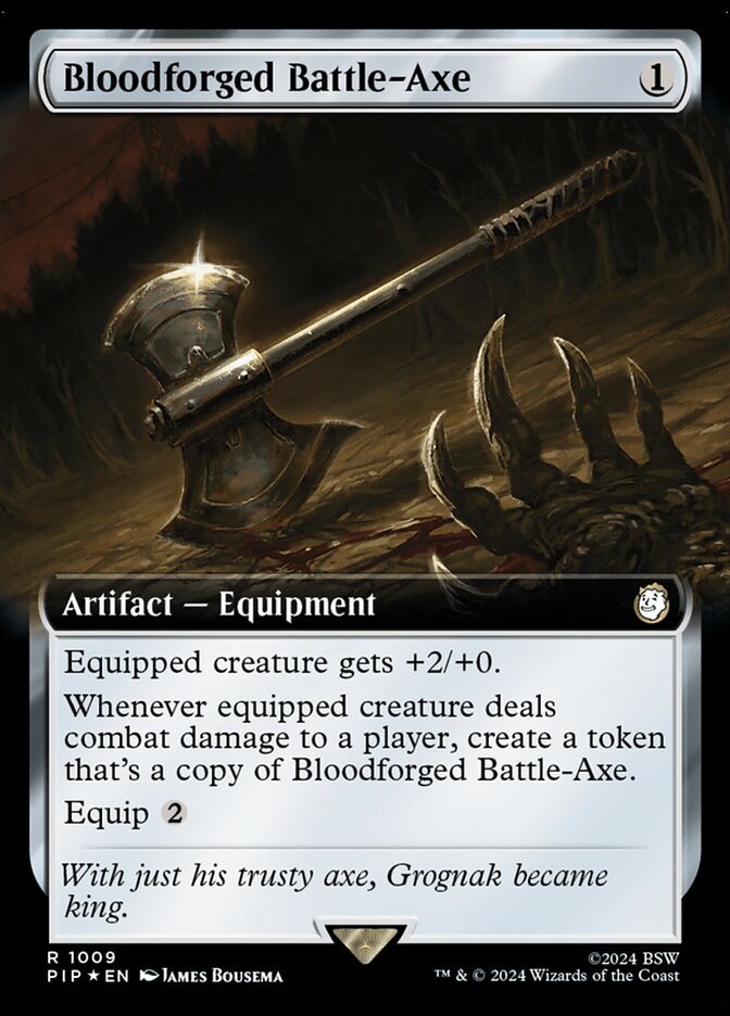 Bloodforged Battle-Axe 1009 (Universes Beyond: Fallout)  - Foil | Good Games Adelaide SA