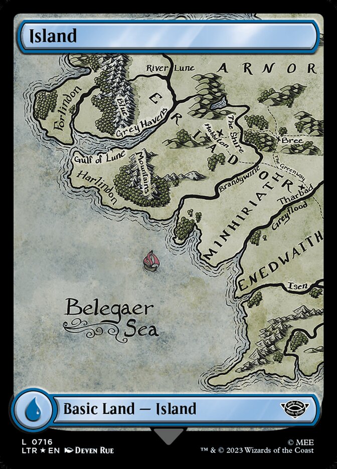 Island 716 (Universes Beyond: The Lord of the Rings: Tales of Middle-earth)  - Full Art Surge Foil | Good Games Adelaide SA