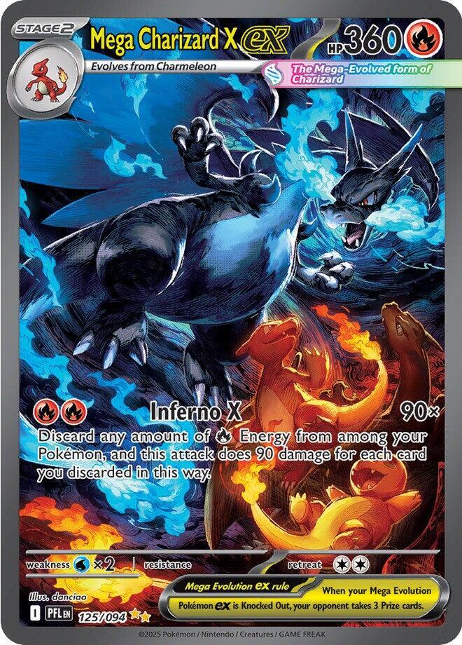 Mega Charizard X ex 125/094 (ME02: Phantasmal Flames)  - Holofoil | Good Games Adelaide SA