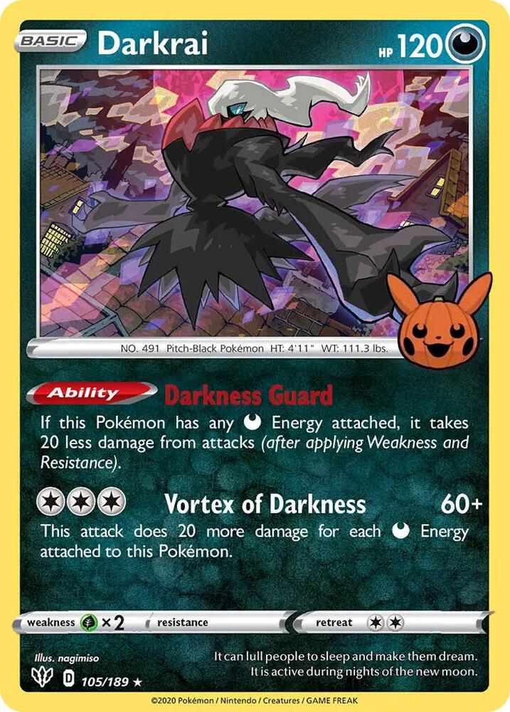 Darkrai 105/189 (Trick or Trade BOOster Bundle)  - Holofoil | Good Games Adelaide SA