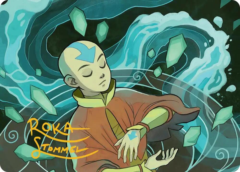 Aang at the Crossroads Art Card Gold Stamped Signature 45 (Art Series: Avatar: The Last Airbender)  | Good Games Adelaide SA
