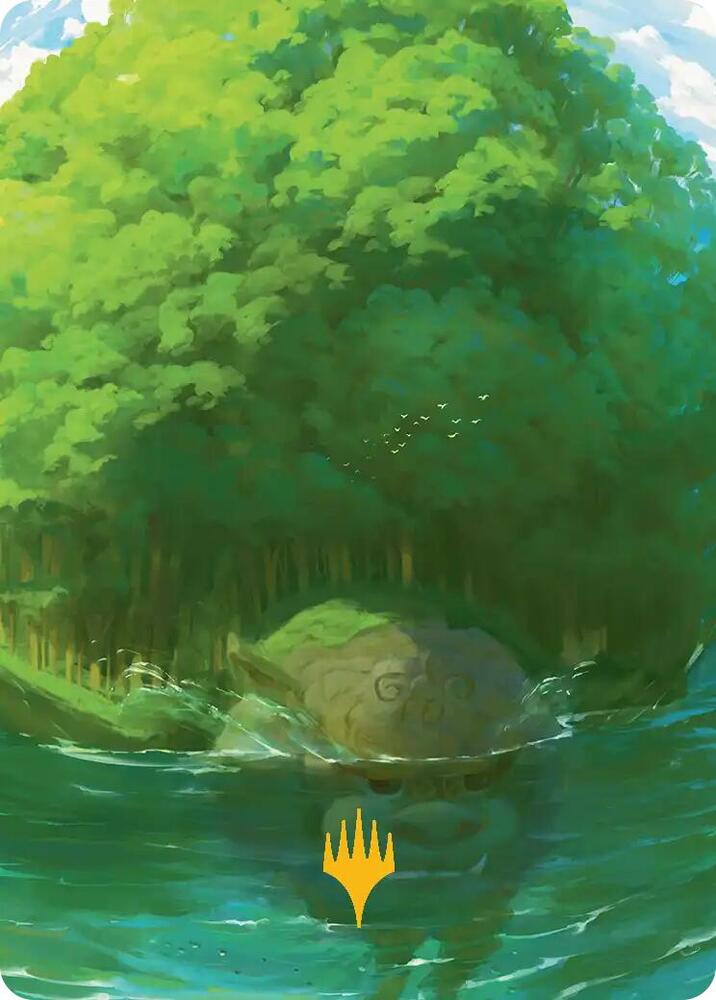 Forest Art Card Gold Stamped Planeswalker Symbol 54 ()  | Good Games Adelaide SA