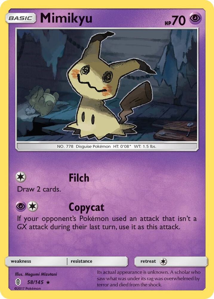 Mimikyu 58/145 (SM - Guardians Rising)  - Holofoil | Good Games Adelaide SA