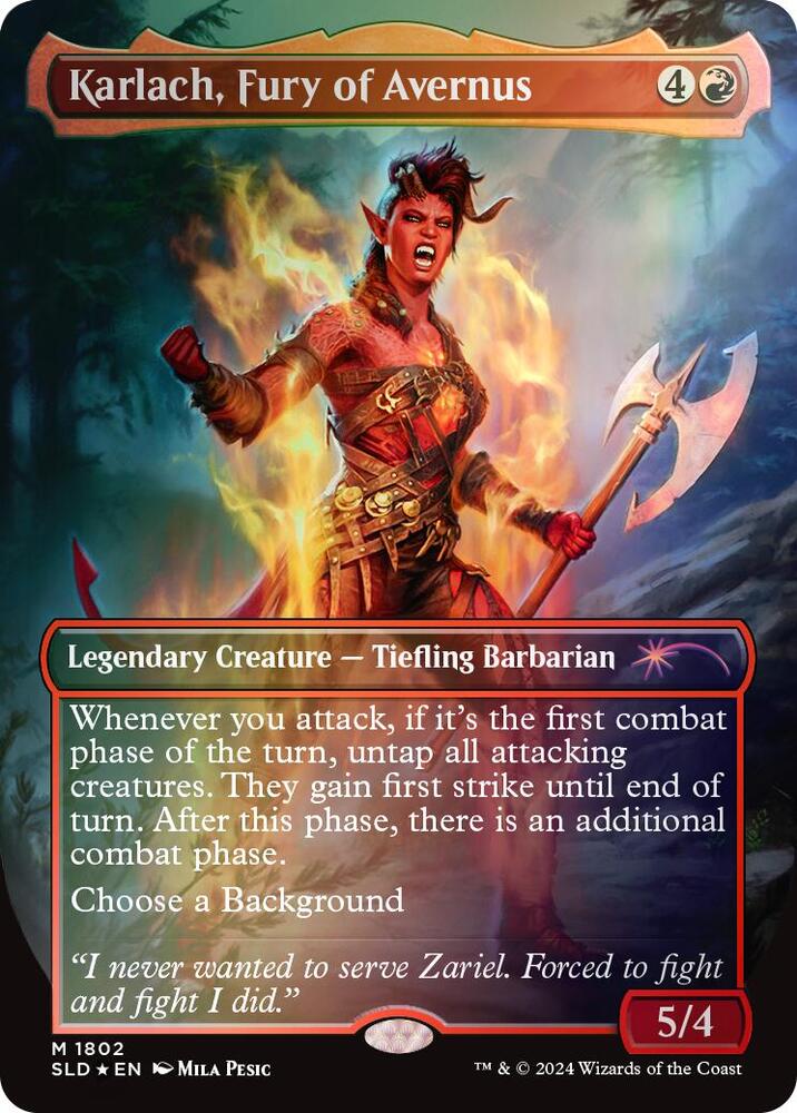 Karlach Fury of Avernus Rainbow Foil 1802 (Secret Lair Drop Series)  - Foil | Good Games Adelaide SA
