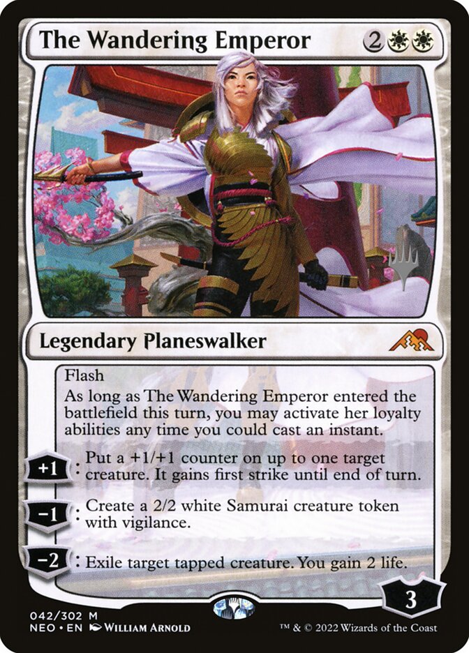 The Wandering Emperor 42 (Promo Pack: Kamigawa: Neon Dynasty)  - Foil | Good Games Adelaide SA