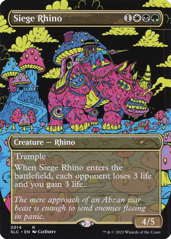 Siege Rhino 2014 (Secret Lair Countdown Kit)  - Borderless Foil | Good Games Adelaide SA