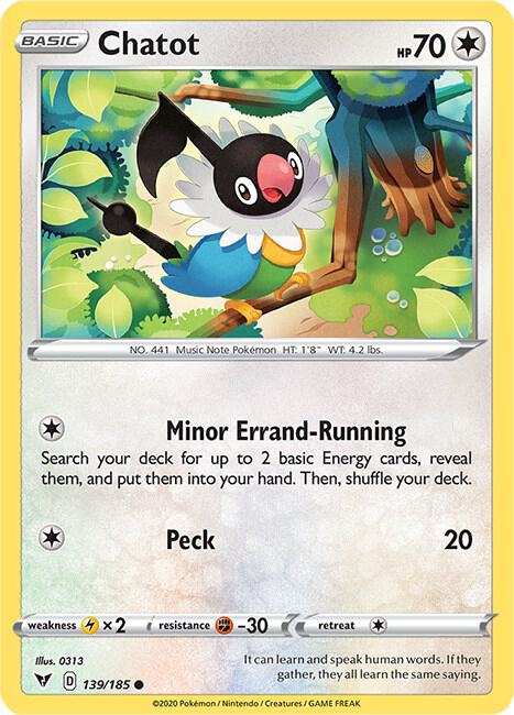 Chatot 139/185 (SWSH04: Vivid Voltage)  | Good Games Adelaide SA