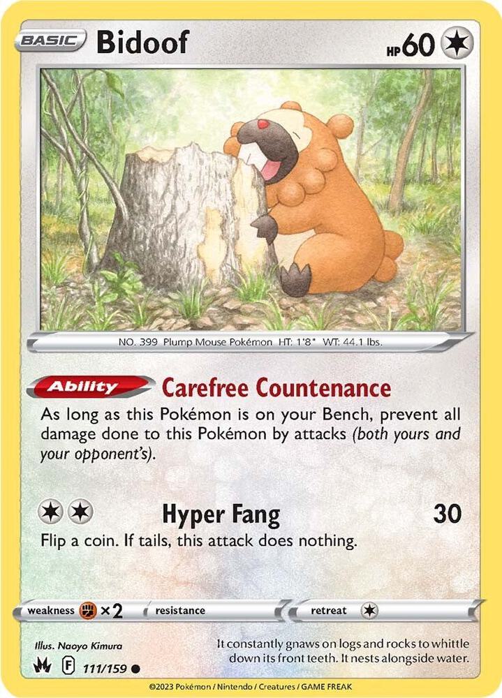 Bidoof 111/159 (Crown Zenith)  | Good Games Adelaide SA