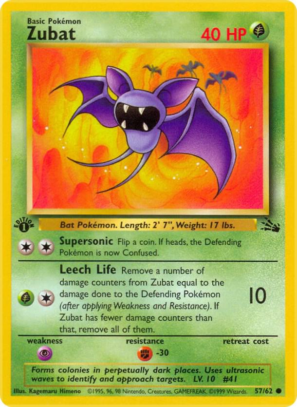 Zubat 57/62 (Fossil)  - 1st Edition | Good Games Adelaide SA