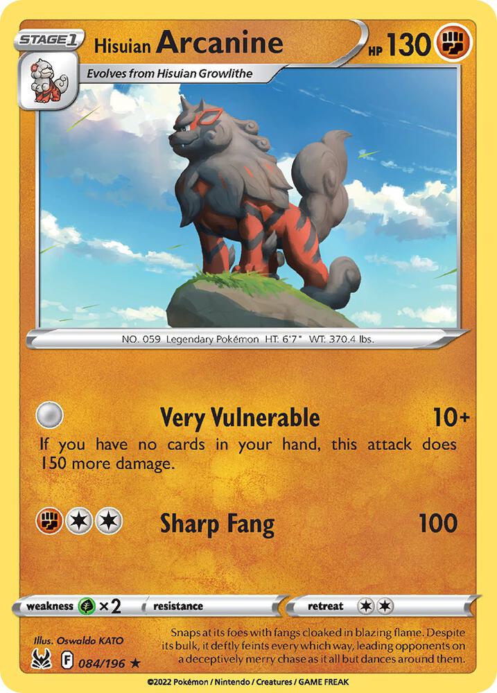 Hisuian Arcanine 084 196 Non Holo 084/196 (Deck Exclusives)  | Good Games Adelaide SA