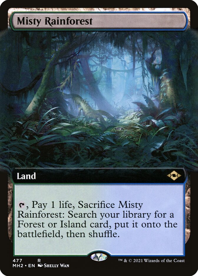 Misty Rainforest Extended Art 477 (Modern Horizons 2)  - Foil | Good Games Adelaide SA