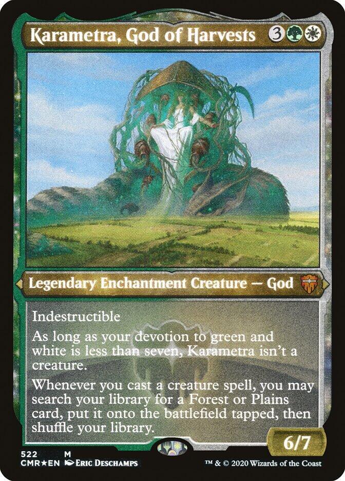 Karametra God of Harvests Foil Etched 522 (Commander Legends)  - Foil | Good Games Adelaide SA