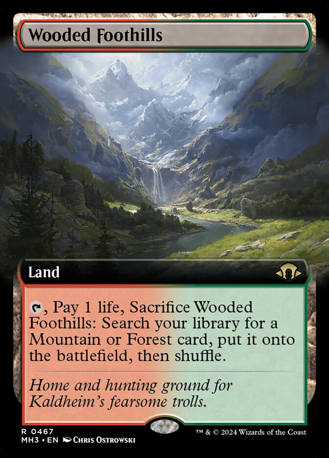 Wooded Foothills 467/319 (Modern Horizons 3)  - Extended Art Foil | Good Games Adelaide SA