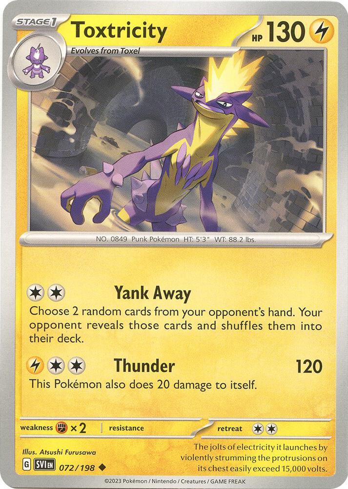 Toxtricity 072/198 (SV01: Scarlet & Violet Base Set)  | Good Games Adelaide SA