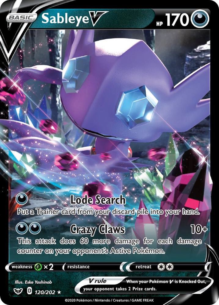 Sableye V 120/202 (SWSH01: Sword & Shield Base Set)  - Holofoil | Good Games Adelaide SA