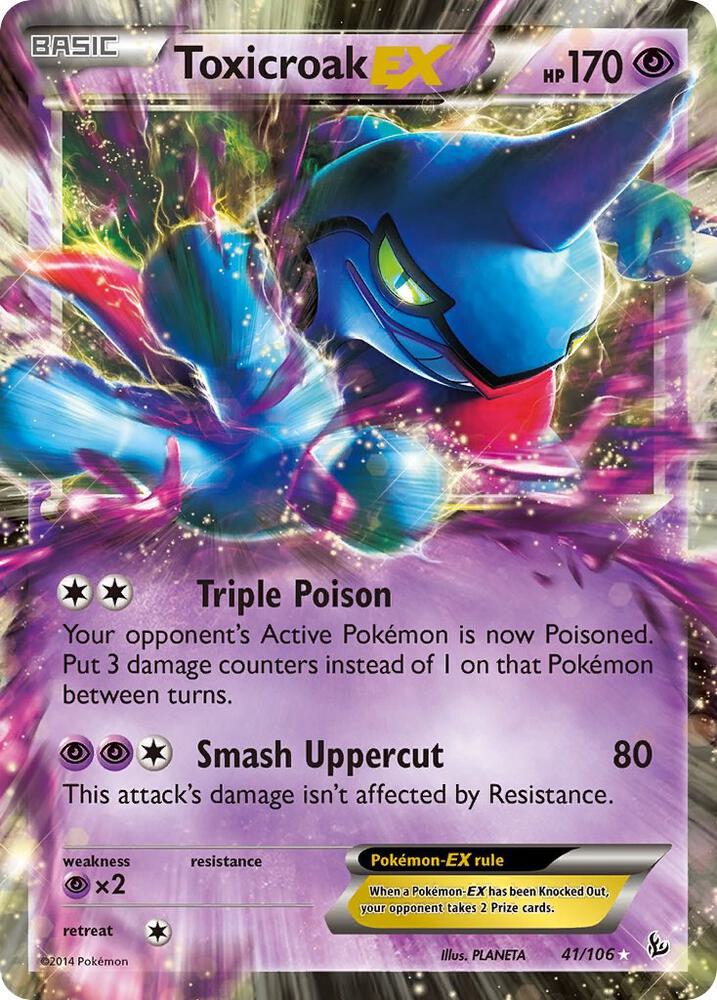 Toxicroak EX 41/106 (XY - Flashfire)  - Holofoil | Good Games Adelaide SA