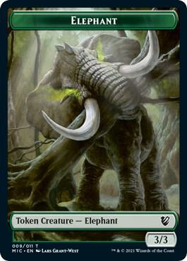 Elephant Spirit Double Sided Token 9 // 2 (Commander: Innistrad: Midnight Hunt)  | Good Games Adelaide SA