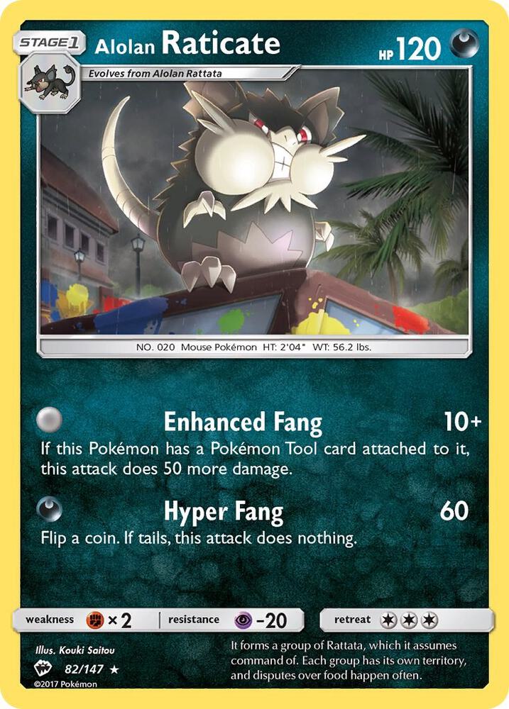 Alolan Raticate 82/147 (SM - Burning Shadows)  | Good Games Adelaide SA