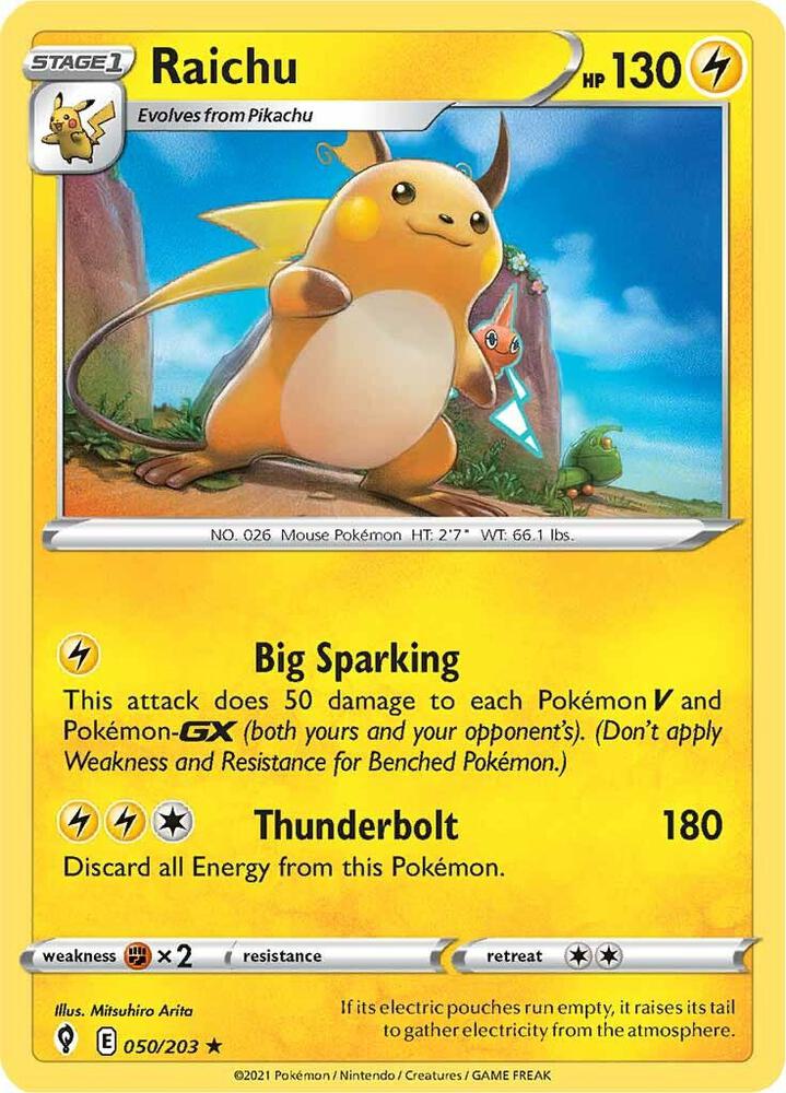 Raichu 050/203 (SWSH07: Evolving Skies)  - Holofoil | Good Games Adelaide SA
