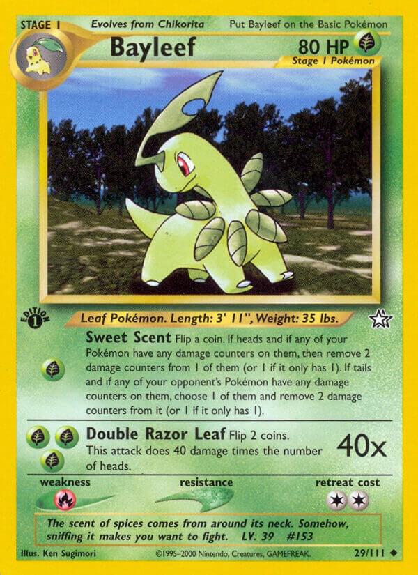Bayleef 029/111 (Neo Genesis)  - 1st Edition | Good Games Adelaide SA